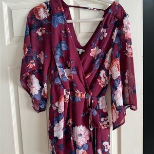 Floral Burgundy Dress